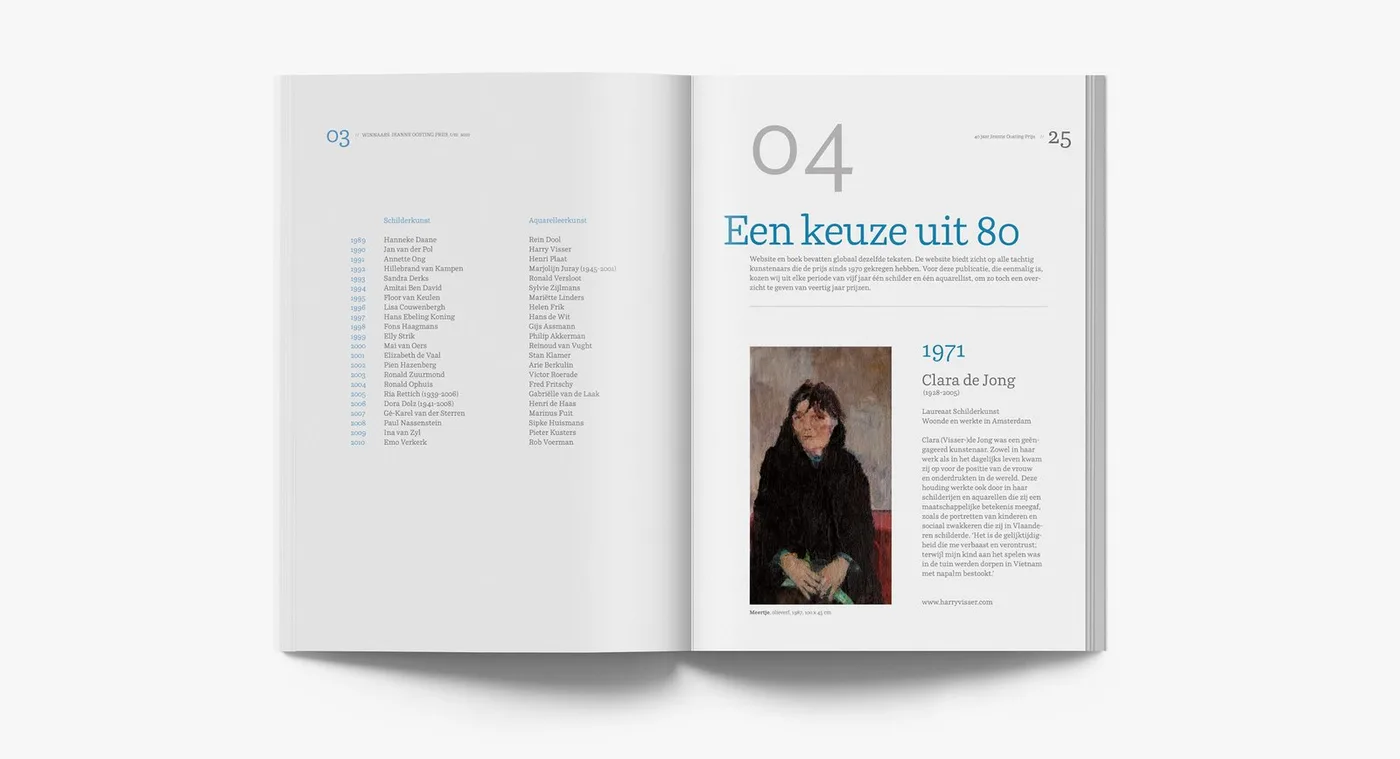 De catalogus Leve de schilderkunst opengeslagen