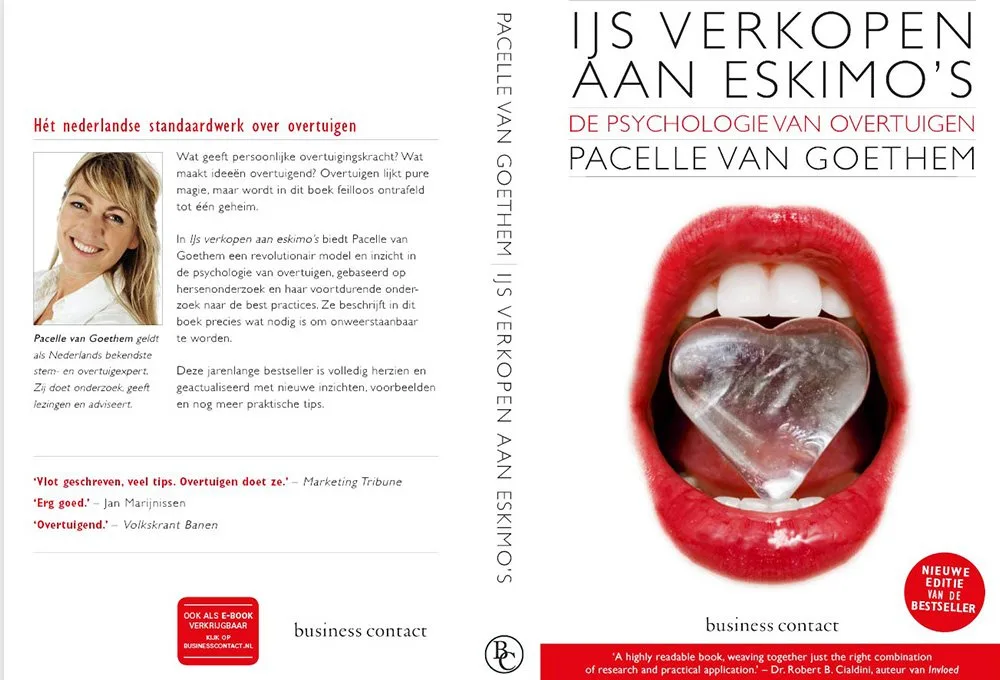 Het omslag van IJs verkopen aan Eskimo’s, van dichtbij gefotografeerd