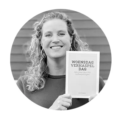 Portret van Irene Campfens, auteur van het boek 'Woensdag Verhaspel Dag' - vormgeving en begeleiding door Codex zelf een boek uitgeven