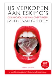Omslag van het boek ‘IJs verkopen aan Eskimo’s' van Pacelle van Goethem’ — vormgeving via Codex als inspiratie voor auteurs die zelf een boek willen uitgeven