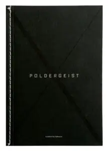 Cover van de kunstpublicatie ‘Poldergeist’ — voorbeeld van hoe beeldend kunstenaars via Codex zelf een boek kunnen uitgeven als begeleidende uitgave bij tentoonstellingen.