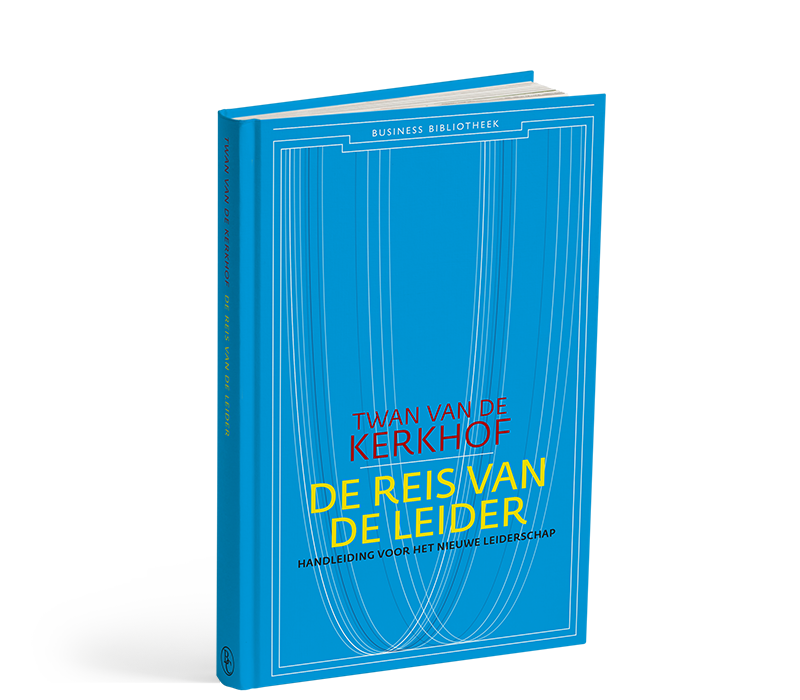 Omslag van het boek 'De reis van de leider' van Twan van de Kerkhof door Codex — een inspirerend voorbeeld voor auteurs die via Codex zelf een boek willen uitgeven