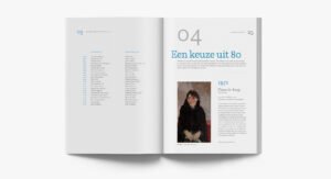 Spreads uit het boek 'Lang leve de kunst' van de Jeanne Oosting Stichting — voorbeeld van een professionele boekproductie via Codex voor organisaties die zelf een boek willen uitgeven